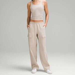 lululemon Cotton-Blend Double-Knit Mid-Rise Cargo Pant Mojave Tan